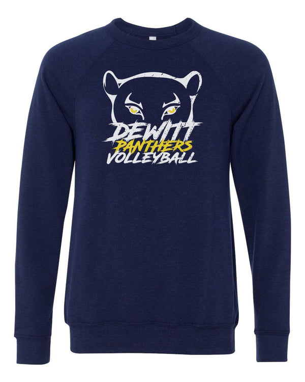 Custom Apparel - Screen Printing - DeWitt Volleyball - Panther Crewneck - Crew Neck Sweatshirt - DeWitt High School