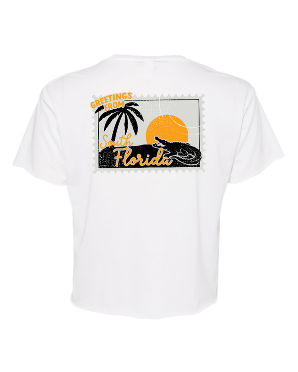 Custom Apparel - Screen Printing - Greetings from Florida - Women's Crop Top - Greetings from Florida