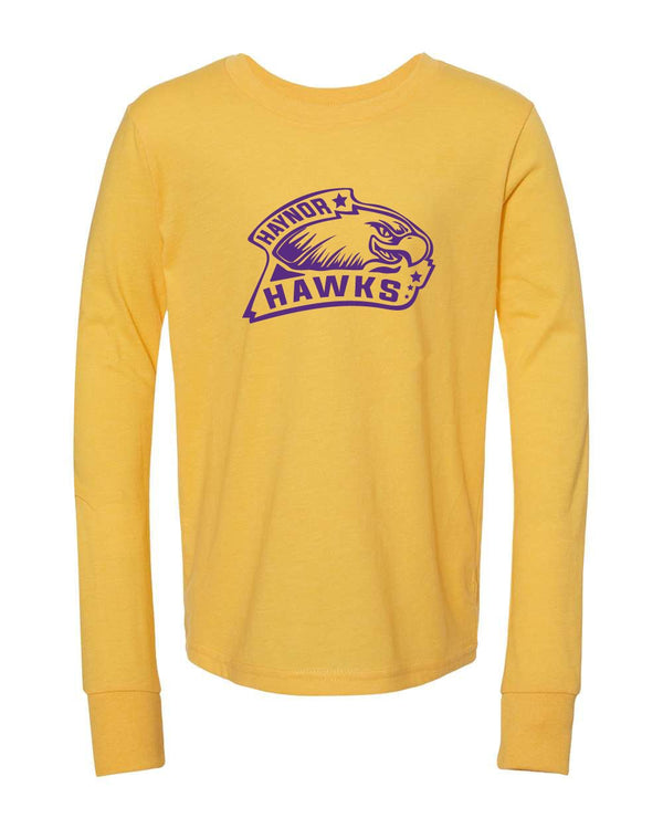 Custom Apparel - Screen Printing - Haynor Hawks Long Sleeve (Yellow) - Haynor Hawks