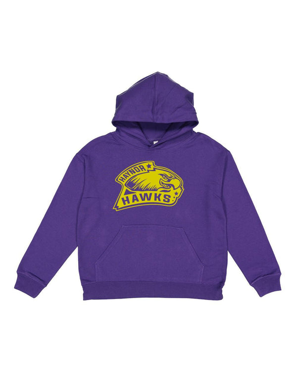 Custom Apparel - Screen Printing - Haynor Hawks - Purple Youth Hoodie - Youth Hoodie - Haynor Hawks