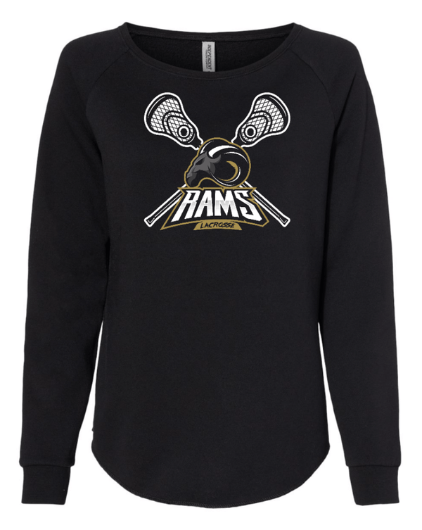 Custom Apparel - Screen Printing - Holt LAX – Women's California Wave Wash Crewneck Sweatshirt - Holt Lacrosse 2023