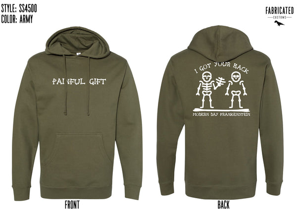 Custom Apparel - Screen Printing - Modern Day Frankenstein - Painful Gift Skeleton Hoodie - Modern Day Frankenstein