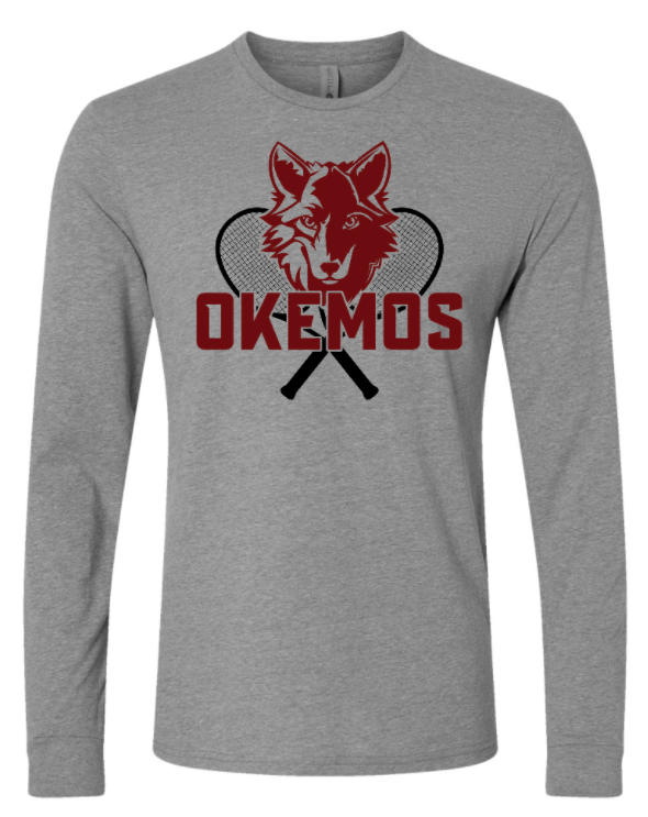 Custom Apparel - Screen Printing - OHS Tennis 2023 - Unisex Long Sleeve Grey T-Shirt - OHS Tennis 2023 - 14002