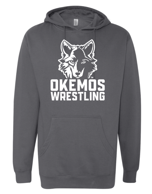 Custom Apparel - Screen Printing - Okemos Wrestling - Charcoal Unisex Adult Hoodie - Okemos Wrestling