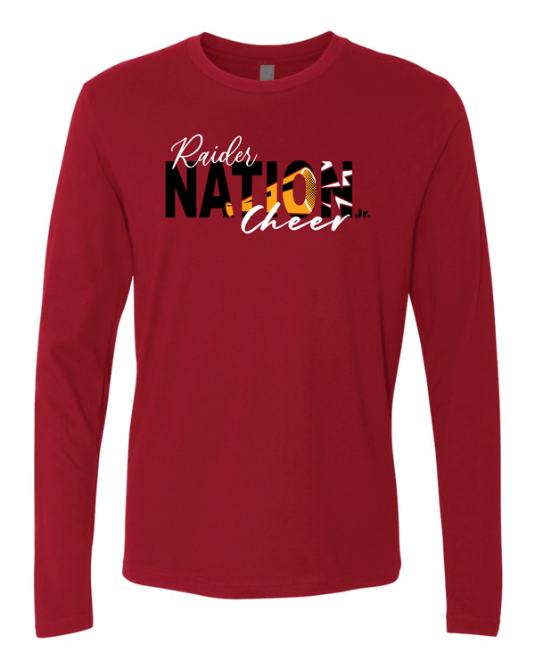 Custom Apparel - Screen Printing - Portland Junior Raiders Cheer - Unisex Long Sleeve TShirt - Portland Middle School