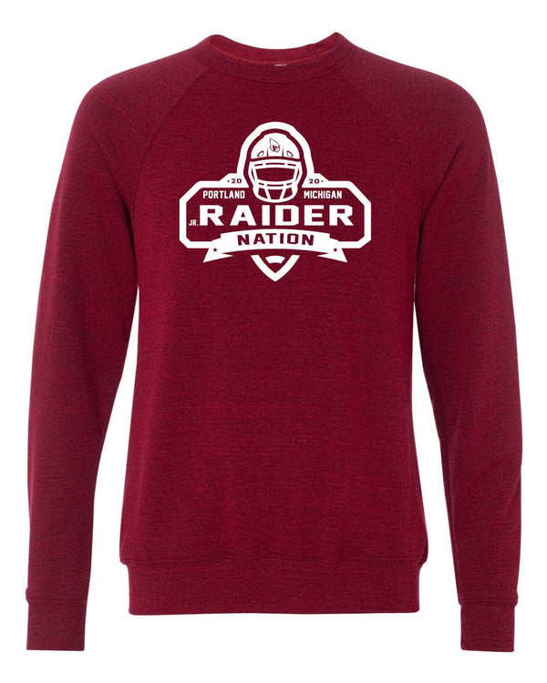 Custom Apparel - Screen Printing - Portland Junior Raiders Football - Crew Neck Sweatshirt - Portland Middle School