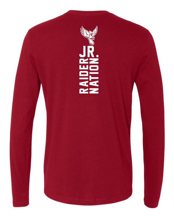 Custom Apparel - Screen Printing - Portland Junior Raiders Football V2 - Unisex Long Sleeve TShirt - Portland Middle School