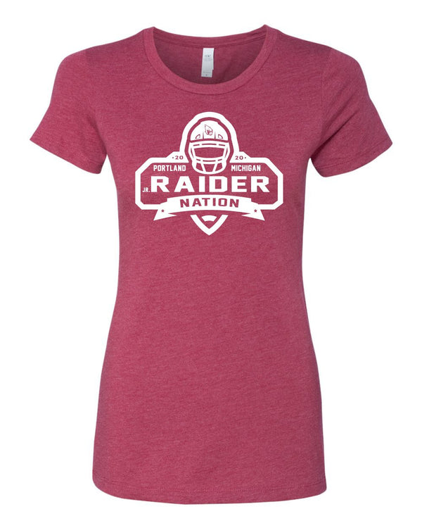 Custom Apparel - Screen Printing - Portland Junior Raiders Football - Women's TShirt - Portland Middle School