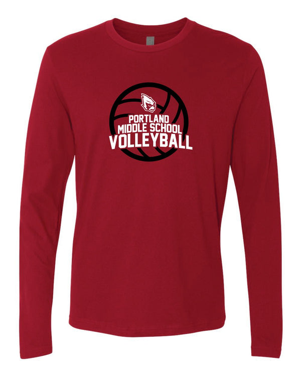 Custom Apparel - Screen Printing - Portland Middle School Volleyball Long Sleeve - Portland Middle School Volleyball
