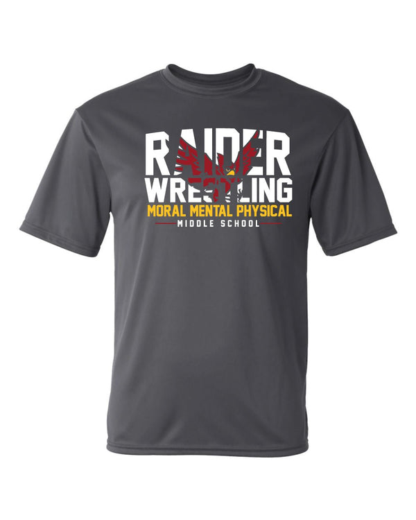 Custom Apparel - Screen Printing - Portland Middle School Wrestling Performance T-Shirt - Portland Middle School Wrestling