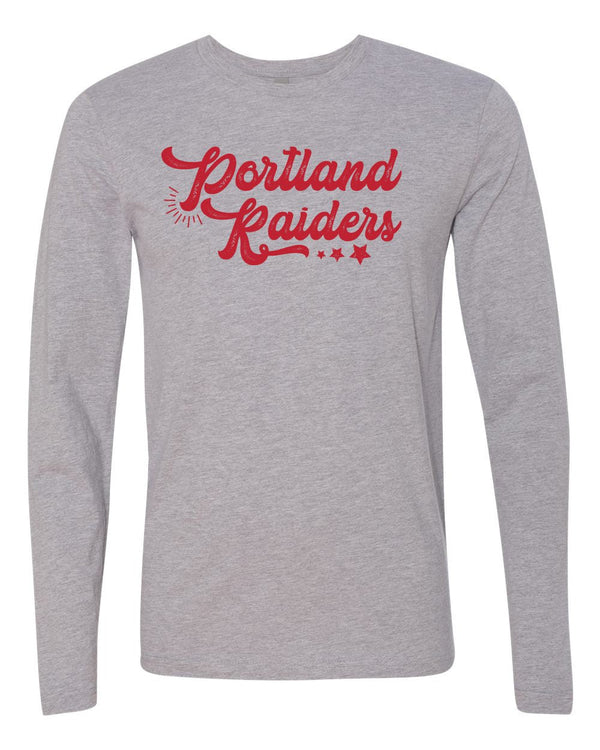 Custom Apparel - Screen Printing - Portland - Raider Long Sleeve Grey - Portland Schools
