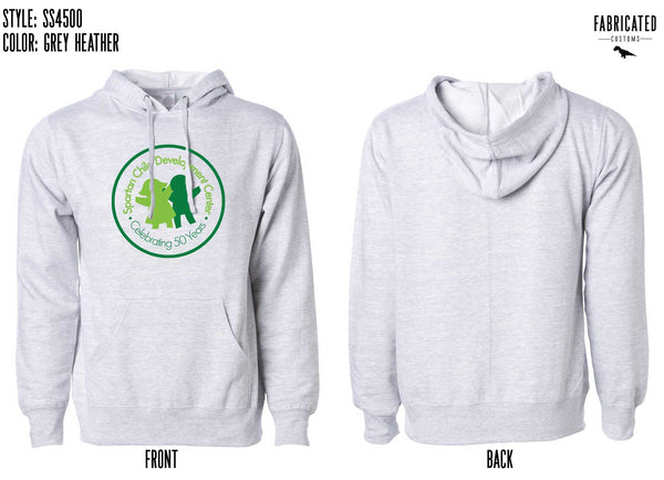 Custom Apparel - Screen Printing - SCDC - 50th Anniversary Unisex Hoodie - Grey - Hoodie - Spartan Child Development Center
