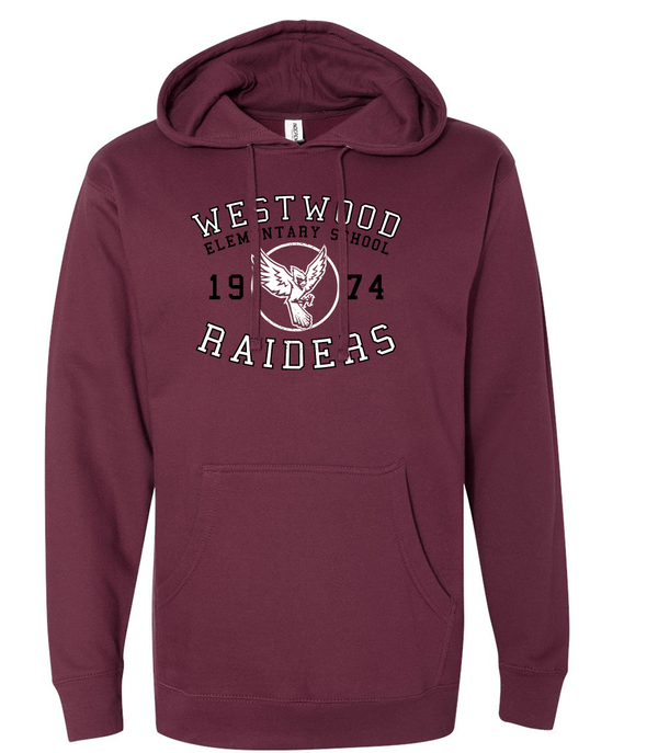 Custom Apparel - Screen Printing - Westwood Elementary - 1974 Hooded Sweatshirt - WW+OW