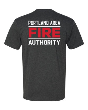 Portland Fire Department T-Shirt Charcoal back view
