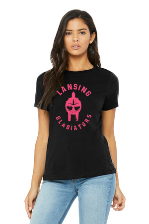 Lansing Gladiators Fall Shop 2026 T-Shirt Solid Black Triblend front view