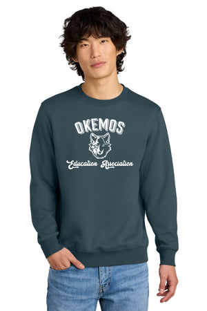 Okemos Fall Staff Shop Crewneck Deep Steel Blue front view