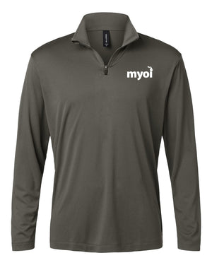 MYOI Allegan/Barry Fall Fundraiser Quarter Zip Charcoal front view