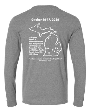 LA Dragons Fall Tournament 2026 Long Sleeve Dark Heather Grey back view