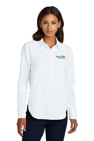 Michigan Department of Education Long Sleeve White front view