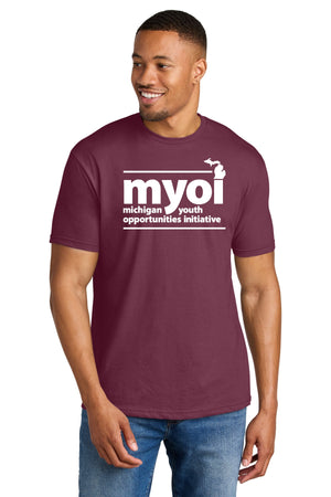 MYOI Allegan/Barry Fall Fundraiser T-Shirt Maroon Mist front view