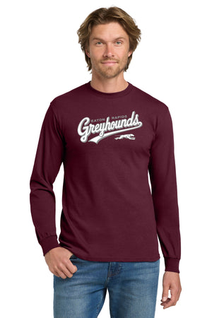 Eaton Rapids Fall Preorder Long Sleeve Maroon front view
