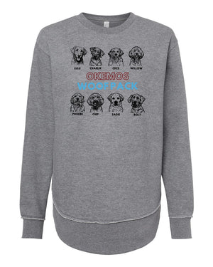 Okemos Woof Pack Crewneck Granite Heather front view