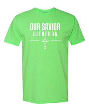 OSL Staff T-Shirt Neon Heather Green front view