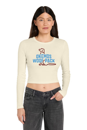 Okemos Woof Pack Long Sleeve Solid Natural Blend front view