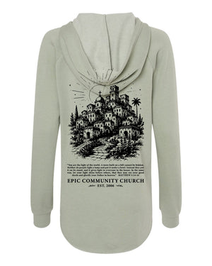 Epic Church 20th Anniversary Hoodie Sage back view
