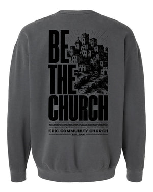 Epic Church 20th Anniversary Crewneck Pepper back view