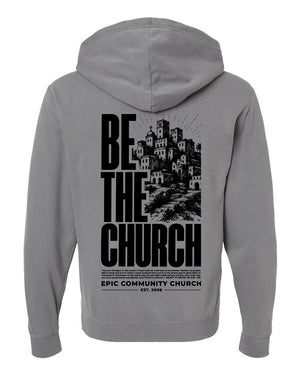 Epic Church 20th Anniversary Hoodie Grey back view