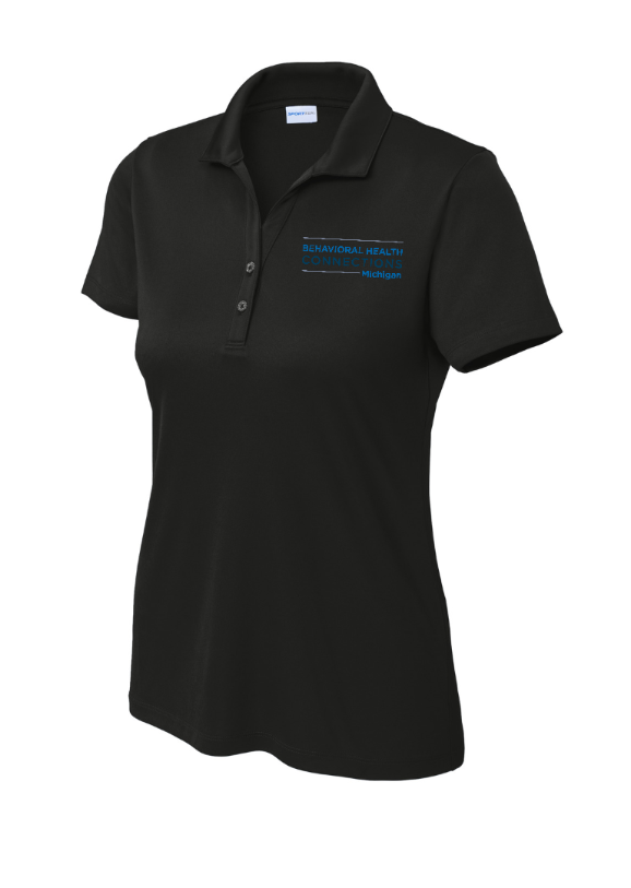 BHC Michigan Holiday Apparel - Ladies Embroidered PosiCharge Polo (Navy / Grey / Black)