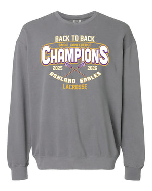 Ashland University Lacrosse Crewneck Grey front view