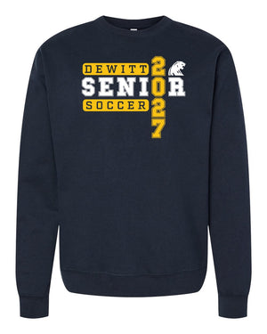 DeWitt Seniors Soccer Crewneck Classic Navy front view