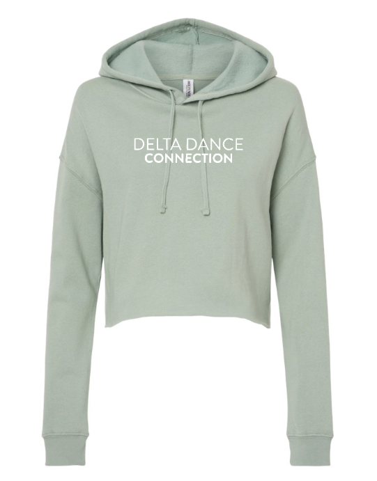 Delta Dance Connection - Women's Logo Crop Hoodie (Blush / Sage)