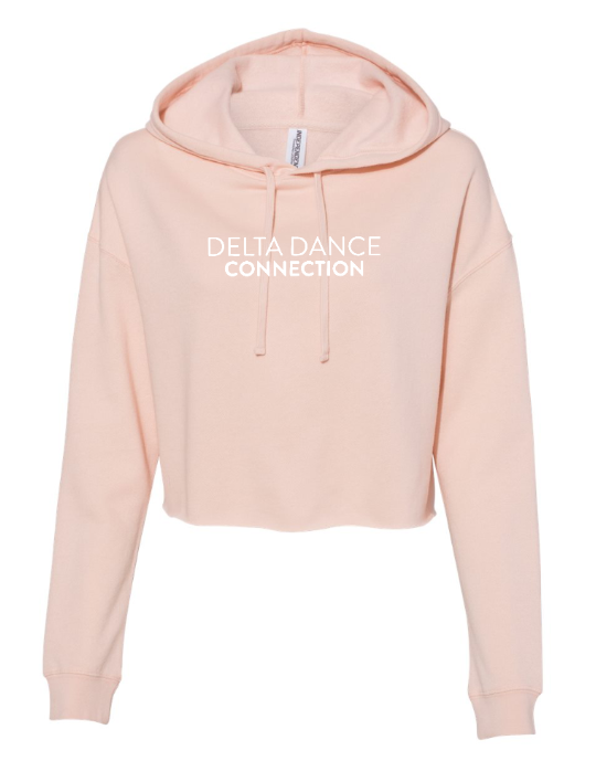 Delta Dance Connection - Women's Logo Crop Hoodie (Blush / Sage)