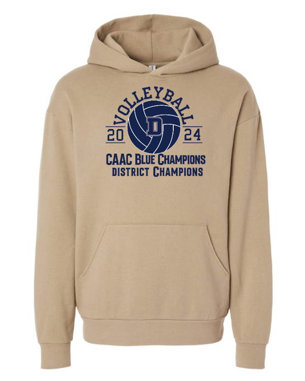 DeWitt Volleyball Champs - Avenue Hooded Sweatshirt (Sandstone / Grey Heather)