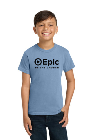 Epic Church 20th Anniversary T-Shirt Washed Denim front view