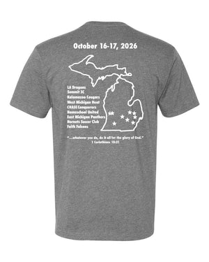 LA Dragons Fall Tournament 2026 T-Shirt Dark Heather Grey back view