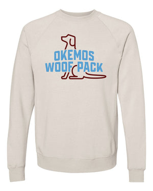 Okemos Woof Pack Crewneck Stone Heather front view