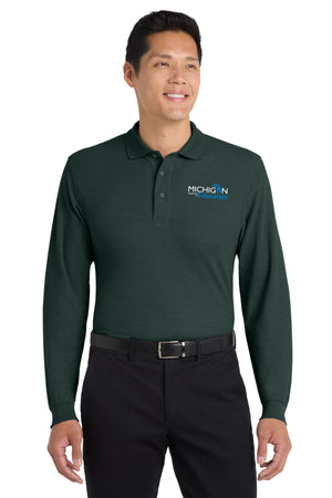 Michigan Department of Education Polo Dark Green front view