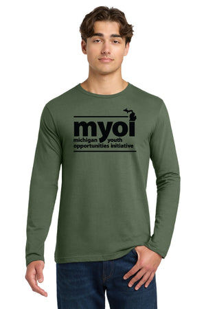 MYOI Allegan/Barry Fall Fundraiser Long Sleeve Military Green front view