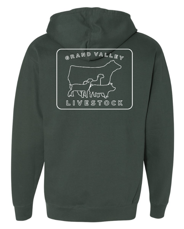 Grand Valley Livestock - Midweight Hooded Sweatshirt (Alpine Green / Black)