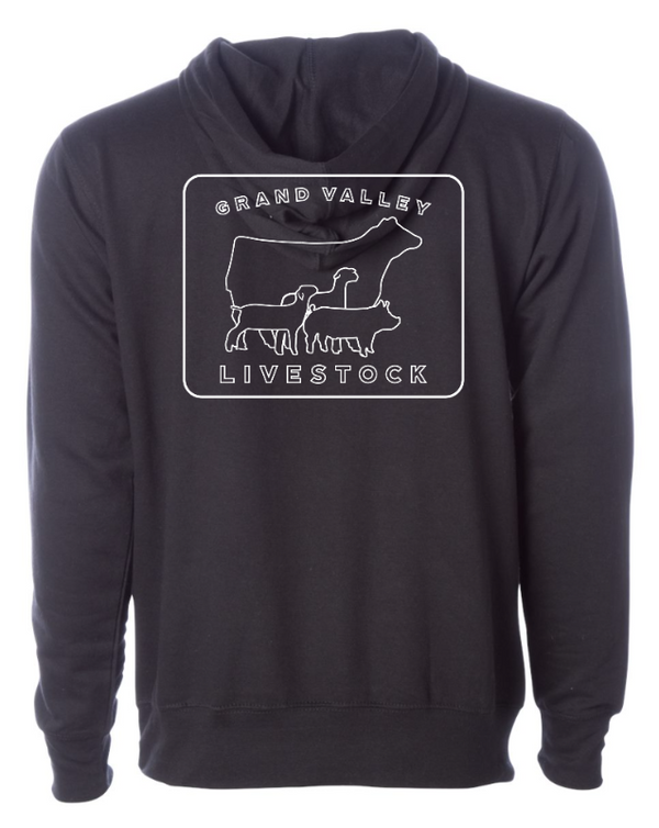 Grand Valley Livestock - Midweight Hooded Sweatshirt (Alpine Green / Black)