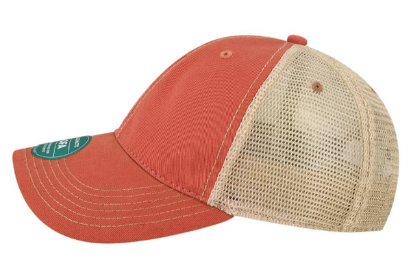 Side view of Great Lakes Trucker Hat in red