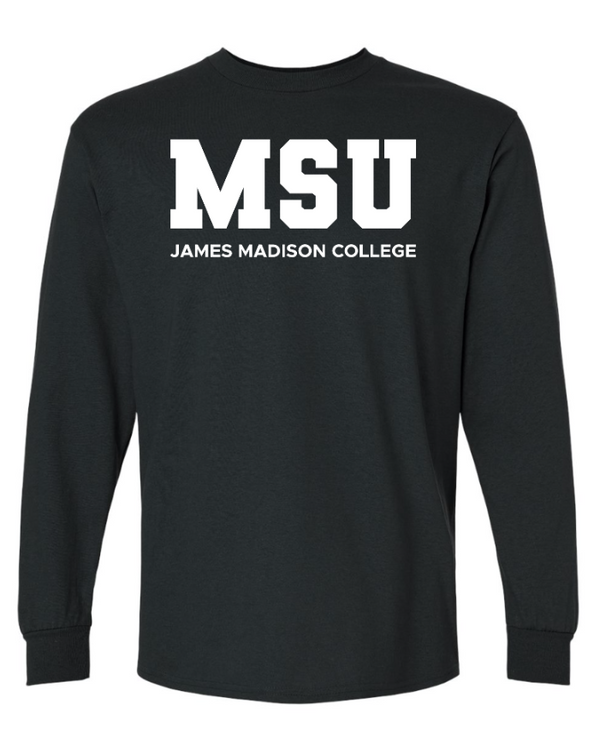 James Madison MSU - Ultra Cotton Long Sleeve T-Shirt (Black / White / Pink)