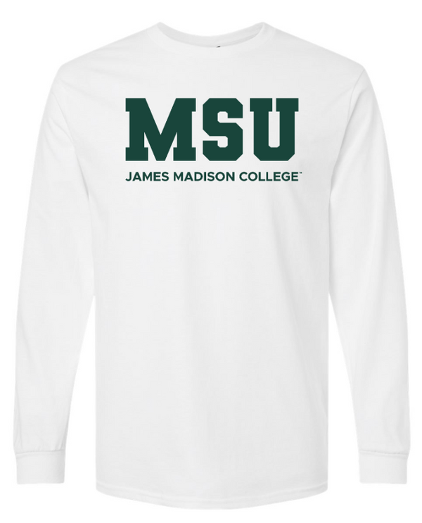 James Madison MSU - Ultra Cotton Long Sleeve T-Shirt (Black / White / Pink)