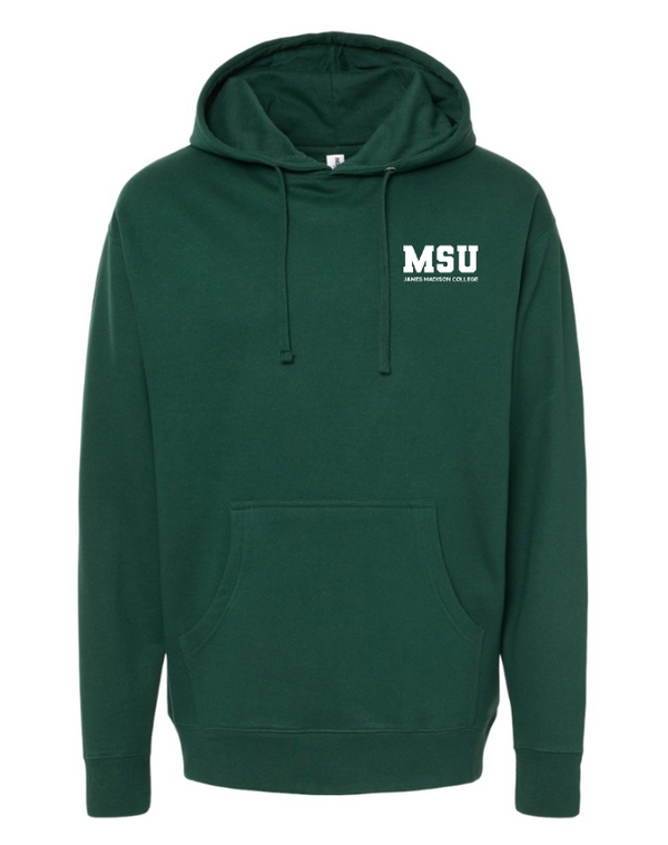 James Madison MSU - Midweight Hooded Sweatshirt (Forest Green / Black)