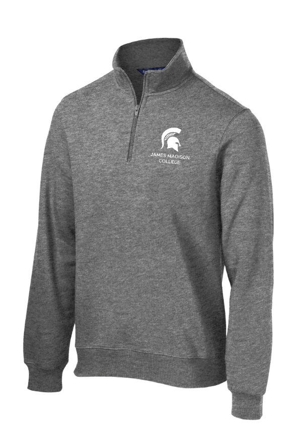 James Madison MSU - Quarter Zip Sweatshirt (Dark Grey / Forest Green)