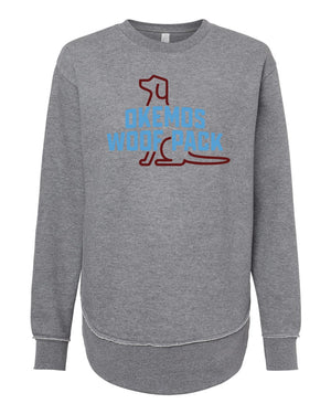 Okemos Woof Pack Crewneck Granite Heather front view
